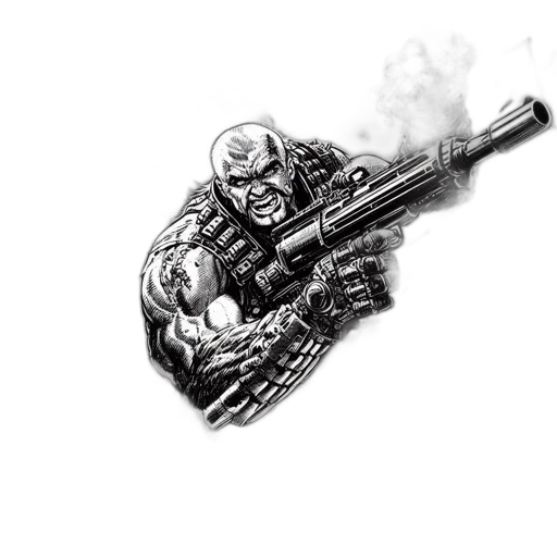 weapon, comic book art, concept art, pencil sketch transparent PNG cut-out