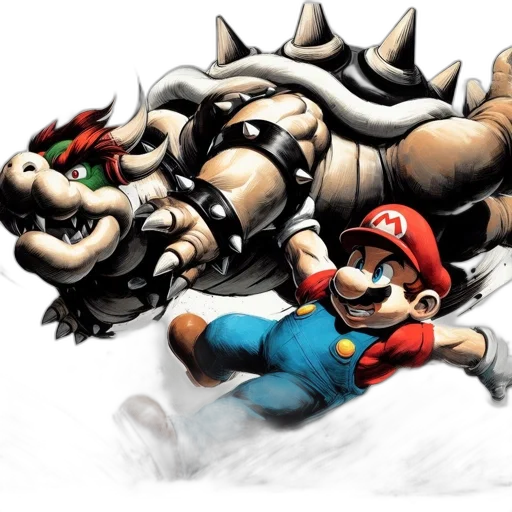 concept art, 3d render, image, mario transparent PNG cut-out