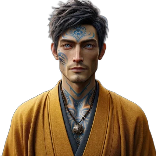 face, staff, dragon, fantasy art transparent PNG cut-out