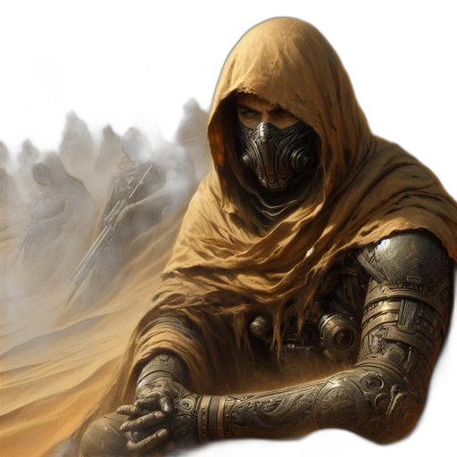 mask, sword, concept art, fantasy art transparent PNG cut-out