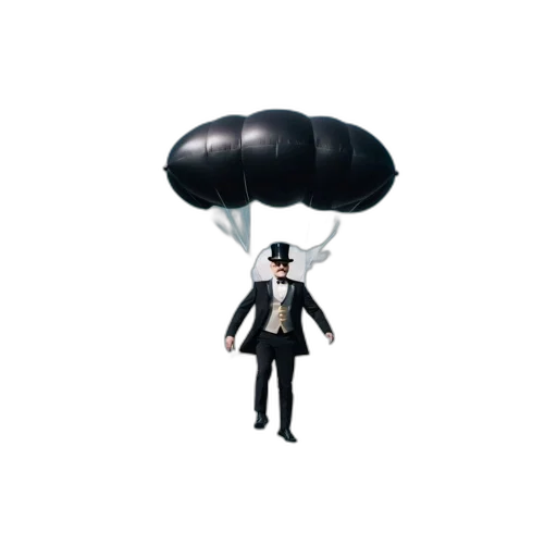umbrella, hat, jacket, staff transparent PNG cut-out