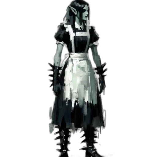 dress, staff, creature, mask transparent PNG cut-out