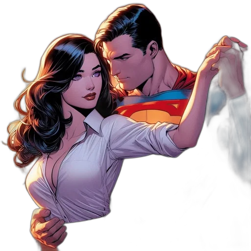 comic book art, concept art, tender, moment transparent PNG cut-out