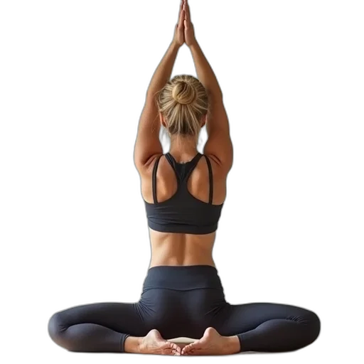 woman, yoga, pose, text transparent PNG cut-out