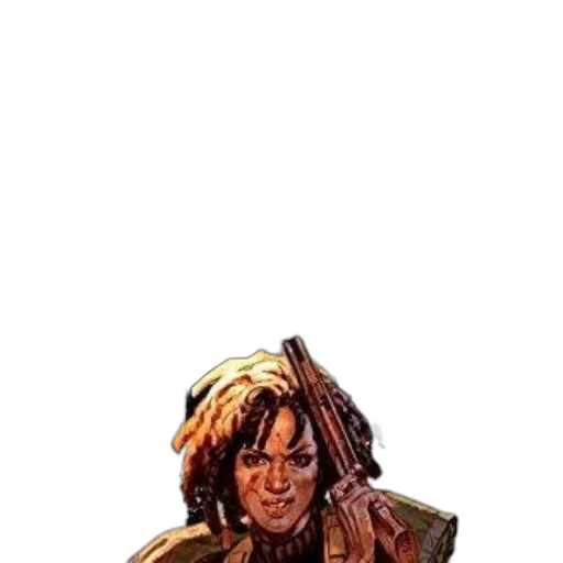 jacket, weapon, hair, face transparent PNG cut-out
