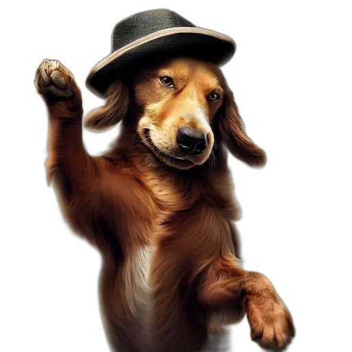 hat, animal, staff, photorealistic transparent PNG cut-out