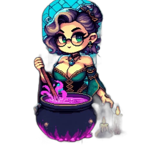 pixel art, fantasy art, concept art, cyberpunk transparent PNG cut-out