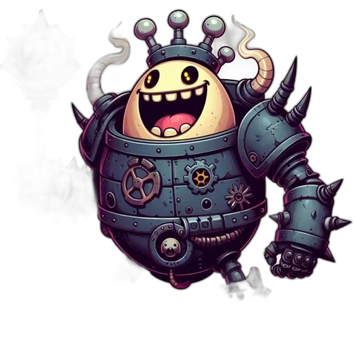 robot, staff, creature, mask transparent PNG cut-out