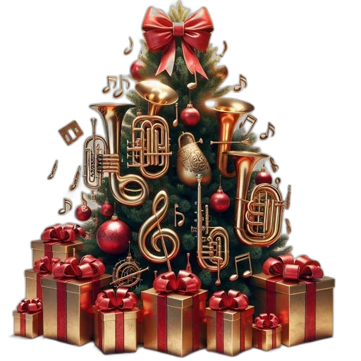 3d render, festive, christmas, tree transparent PNG cut-out
