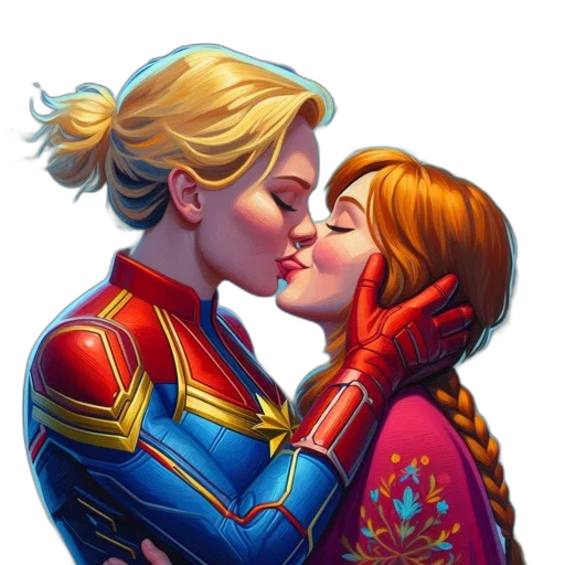 comic book art, concept art, two, animated transparent PNG cut-out