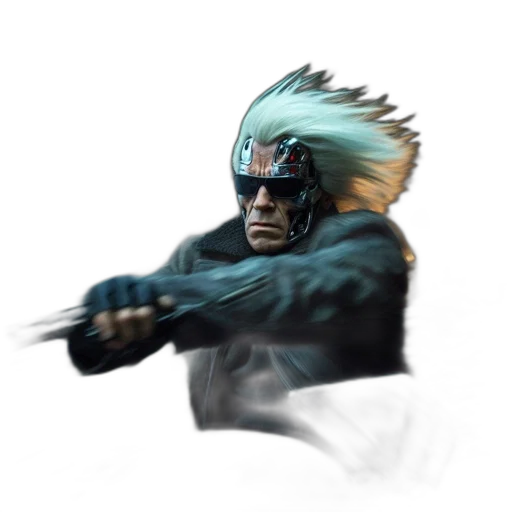 weapon, staff, jacket, face transparent PNG cut-out
