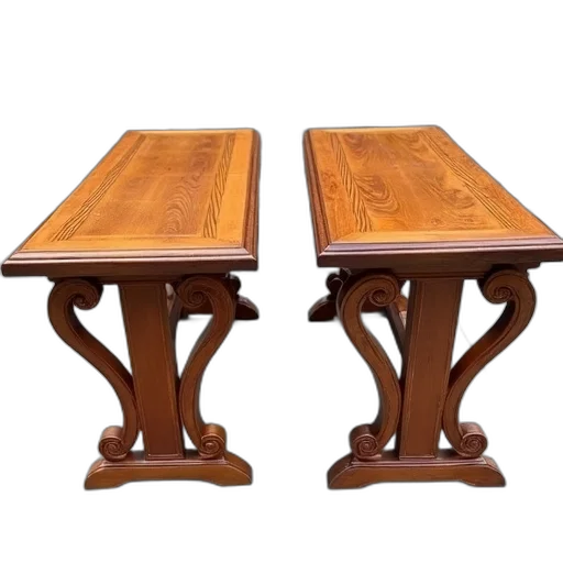 furniture, 3d render, two, wooden transparent PNG cut-out
