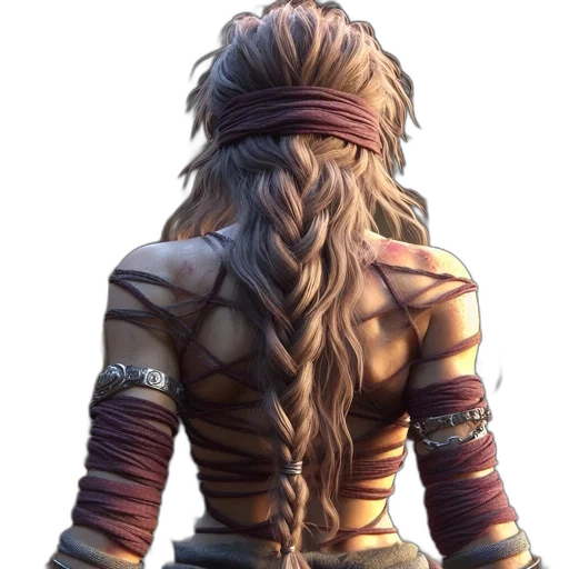 hair, sword, staff, jacket transparent PNG cut-out