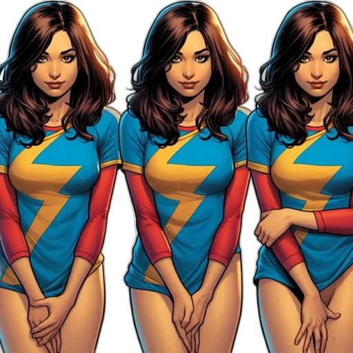 comic book art, concept art, three, identical transparent PNG cut-out