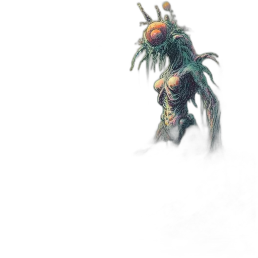 creature, dragon, mask, staff transparent PNG cut-out