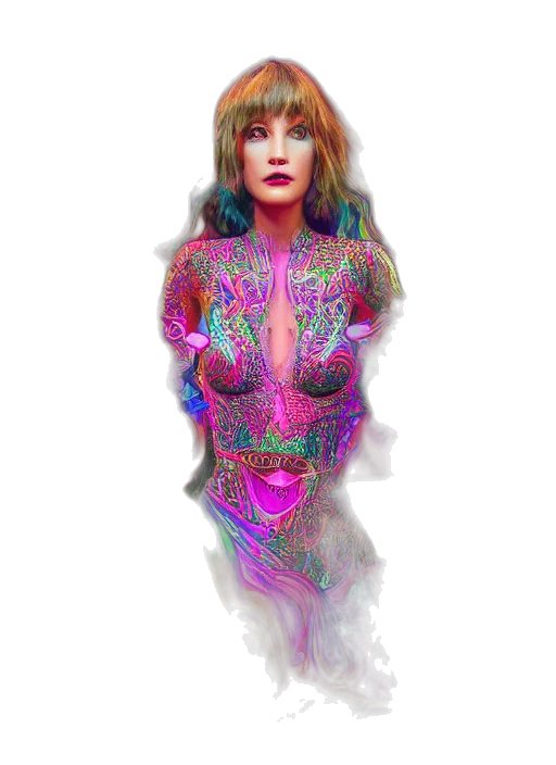 dress, fantasy art, vaporwave, pixel art transparent PNG cut-out