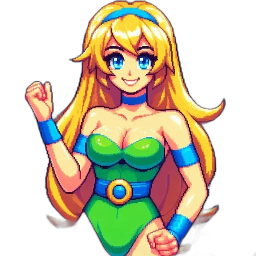 dress, staff, pixel art, anime transparent PNG cut-out