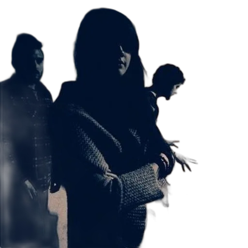 jacket, staff, silhouetted, figures transparent PNG cut-out