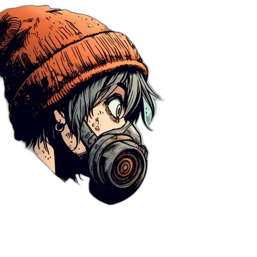 hat, mask, hair, face transparent PNG cut-out