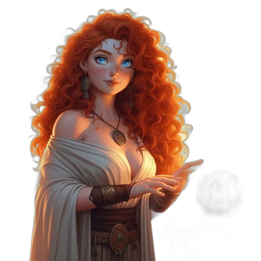 dress, jewelry, staff, fantasy art transparent PNG cut-out