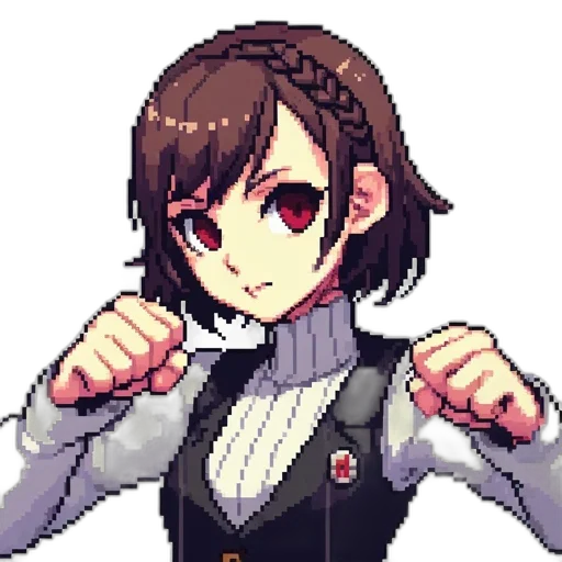 staff, jacket, weapon, pixel art transparent PNG cut-out
