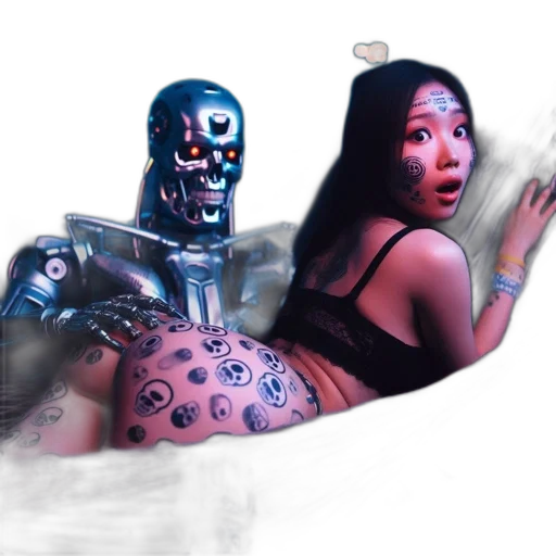 robot, mask, creature, cyberpunk transparent PNG cut-out