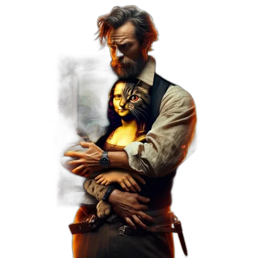concept art, photorealistic, comic book art, oil painting transparent PNG cut-out
