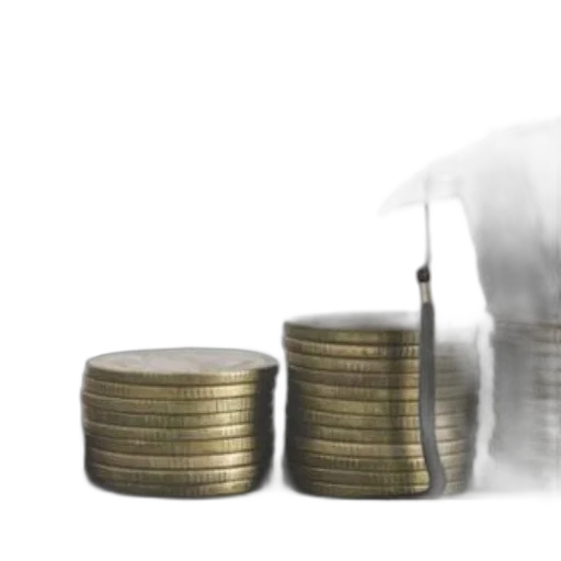 3d render, stacked, coins, graduation transparent PNG cut-out