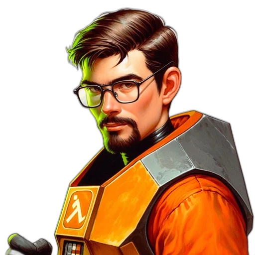 staff, jacket, robot, face transparent PNG cut-out