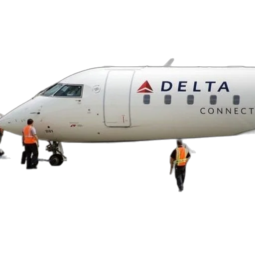 staff, delta, airplane, tarmac transparent PNG cut-out