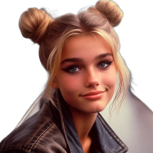 hair, face, jacket, crown transparent PNG cut-out