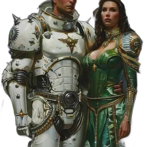 robot, jewelry, sword, fantasy art transparent PNG cut-out