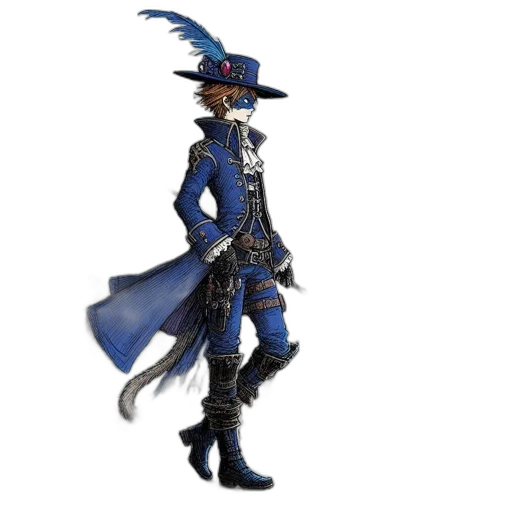 hat, staff, jacket, concept art transparent PNG cut-out