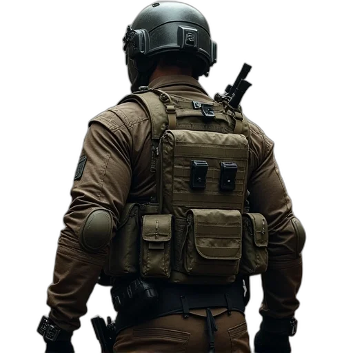 jacket, weapon, staff, robot transparent PNG cut-out