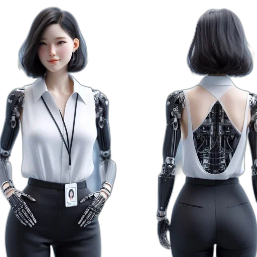 robot, jacket, cyberpunk, concept art transparent PNG cut-out