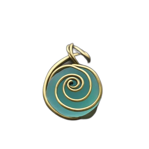jewelry, golden, spiral-wrapped, turquoise transparent PNG cut-out
