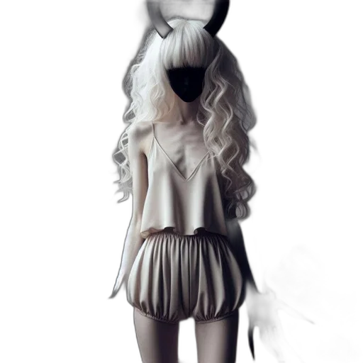 dress, hair, mask, jacket transparent PNG cut-out