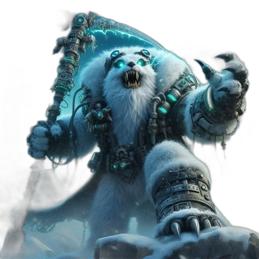 creature, robot, staff, face transparent PNG cut-out