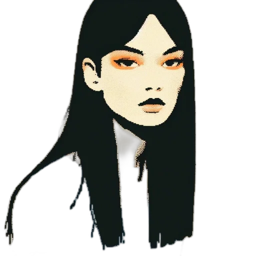 face, hair, staff, creature transparent PNG cut-out