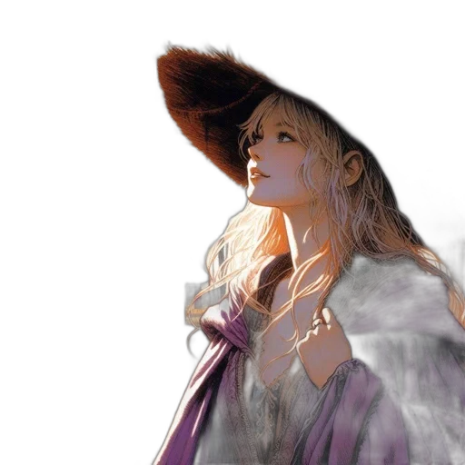 dress, hat, photorealistic, fantasy art transparent PNG cut-out
