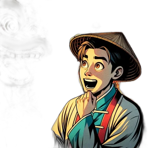 face, staff, mask, comic book art transparent PNG cut-out