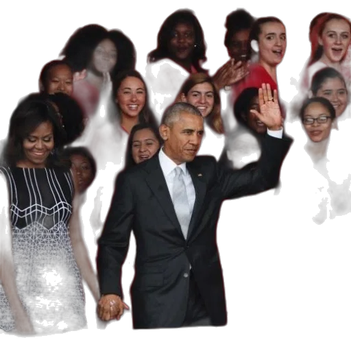 barack, obama, waves, crowd transparent PNG cut-out