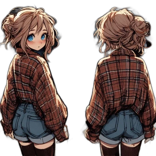 jacket, dress, hair, creature transparent PNG cut-out