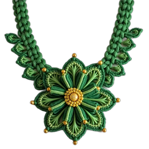 jewelry, crown, green, crochet transparent PNG cut-out