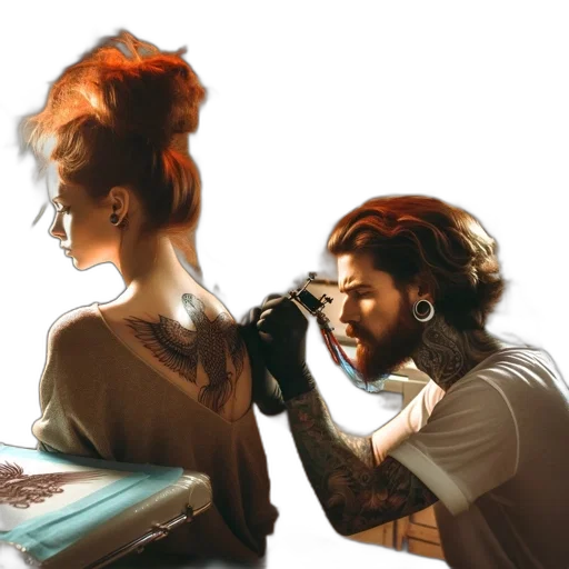 hair, face, jewelry, staff transparent PNG cut-out