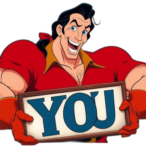staff, cartoon, muscular, man transparent PNG cut-out