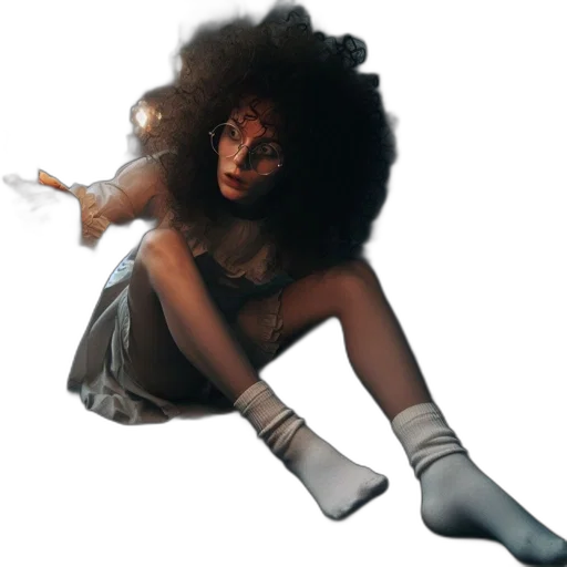 hair, shoes, dress, staff transparent PNG cut-out