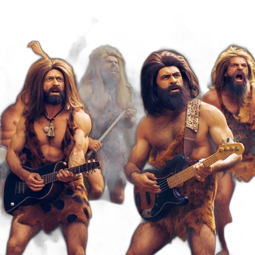 concept art, fantasy art, cavemen, perform transparent PNG cut-out