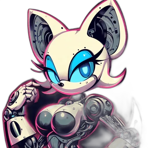 robot, cyberpunk, concept art, cartoon transparent PNG cut-out