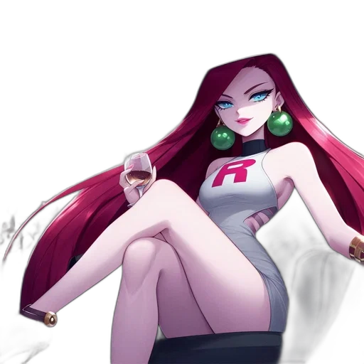 dress, hair, robot, staff transparent PNG cut-out